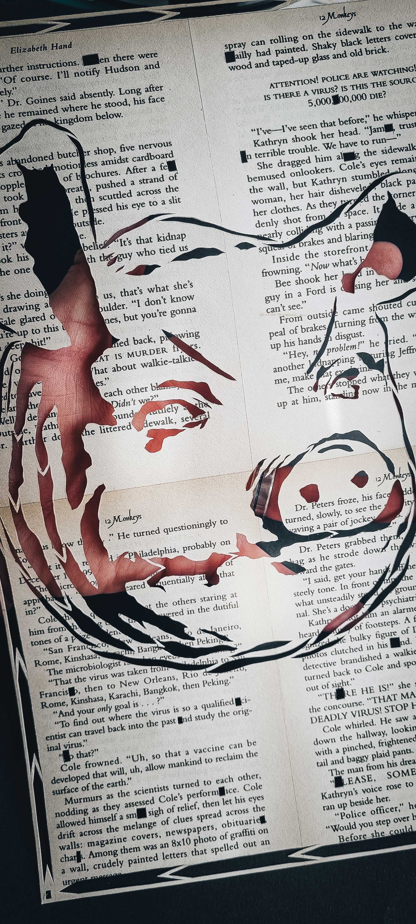 12 Monkeys "Who Cares What Psychiatrists Write on Walls?" Original Papercut