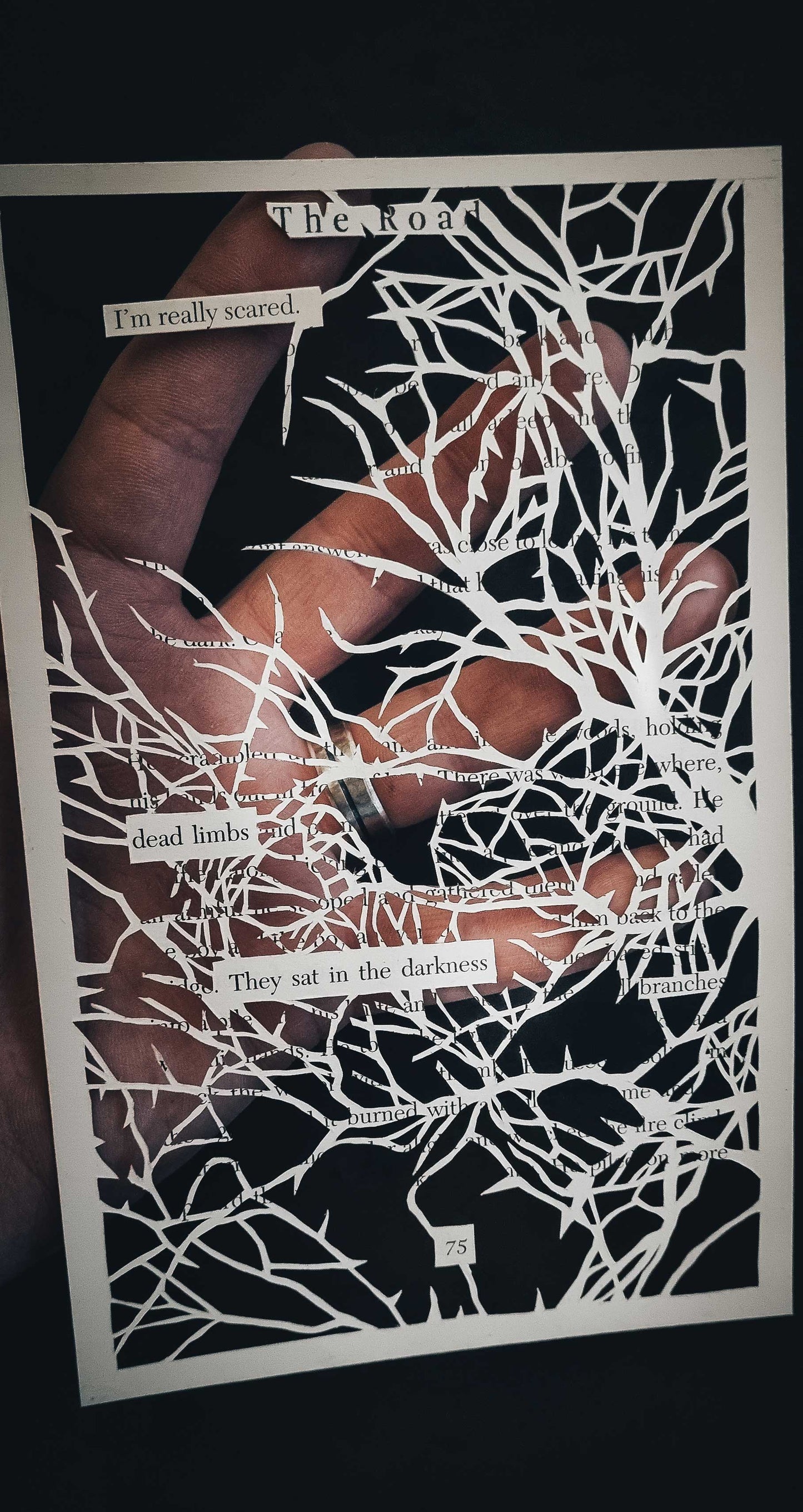 The Road "Carrying the Fire Through Forest 75" Original Papercut