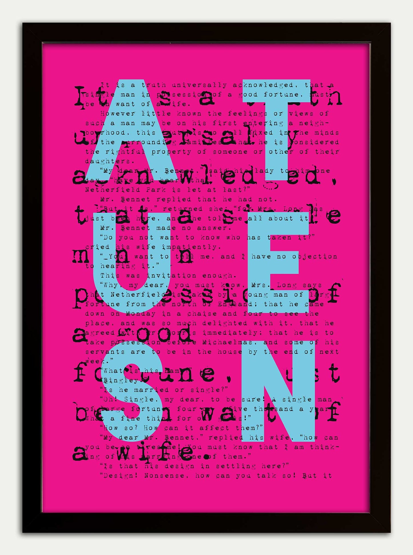 Pride & Prejudice "AUSTEN" in Pink Fine Art Print