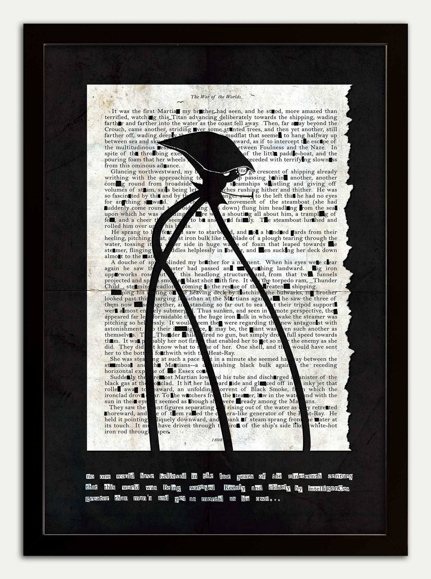 War of the Worlds Black Grunge "Classic" Fine Art Print