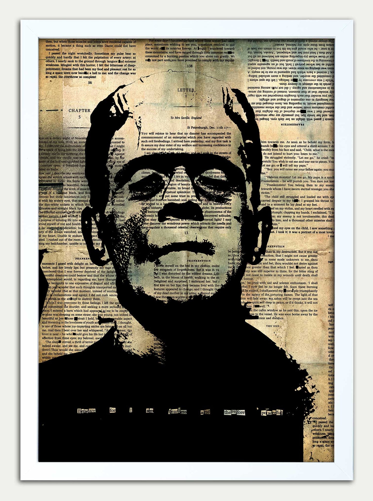 FRANKENSTEIN "Boris Karloff" 9 Page Fine Art Print