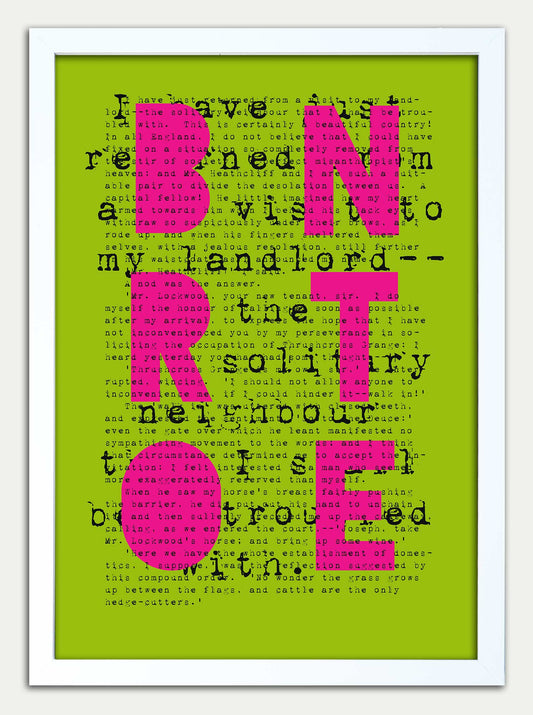 Wuthering Heights "PUNK BRONTE" in Green & Pink Fine Art Print