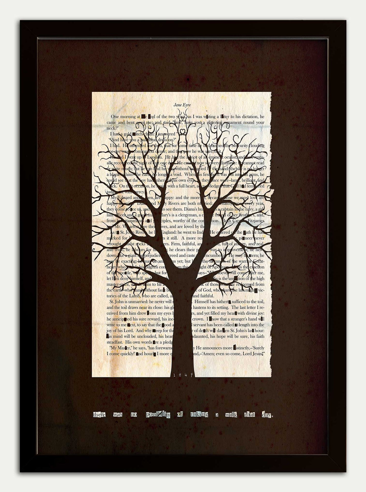 Jane Eyre "Chestnut Tree" Black Grunge Edition Fine Art Print