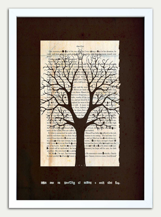 Jane Eyre "Chestnut Tree" Black Grunge Edition Fine Art Print