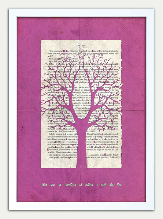 Jane Eyre "Chestnut Tree" Pink Grunge Edition Fine Art Print