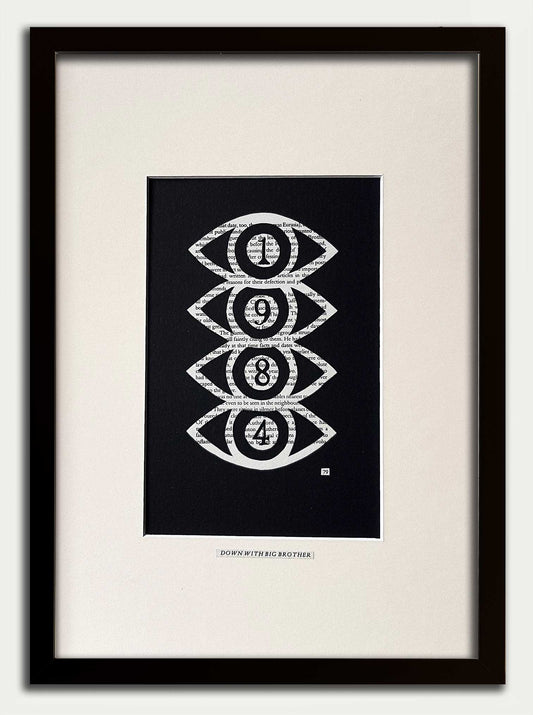 1984 "DOWN WITH BIG BROTHER 79" | Single Paper Cut | Limited Edition 1 of 1