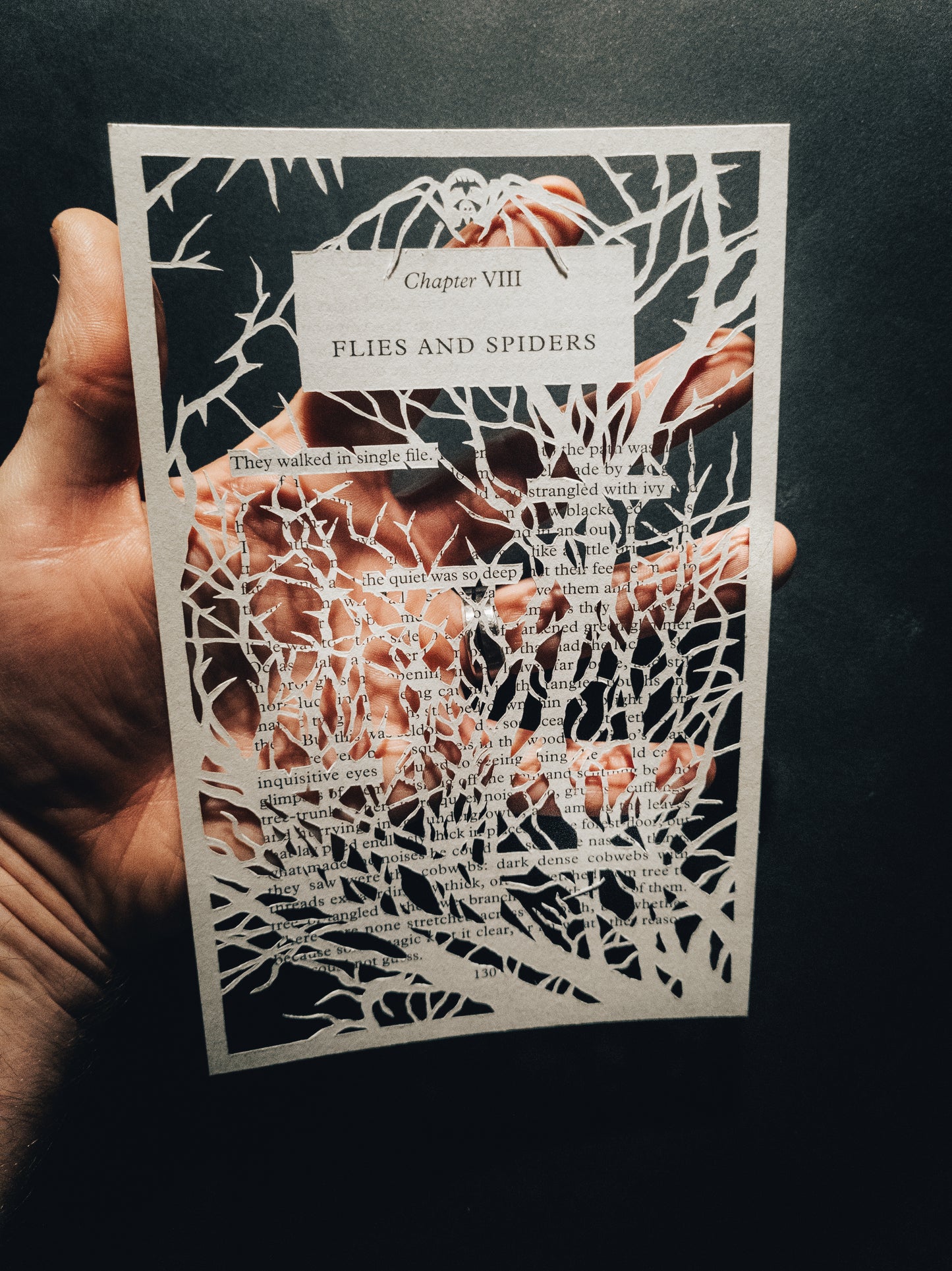 The Hobbit "Flies and Spiders" Original Single Page Papercut