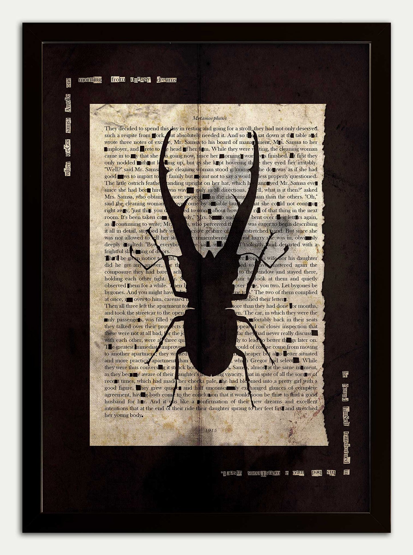 Metamorphosis "Stag Beetle" Black Edition Fine Art Print