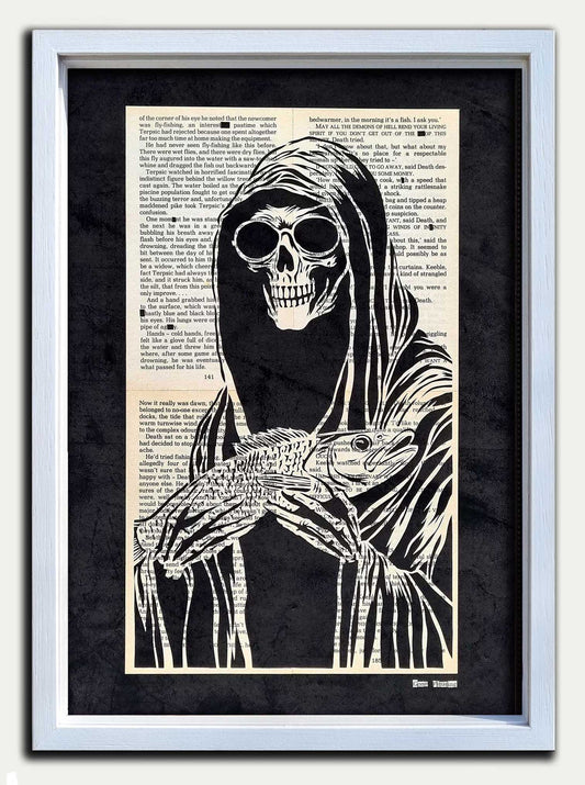 MORT// "DEATH Gone Fishing" Original Papercut