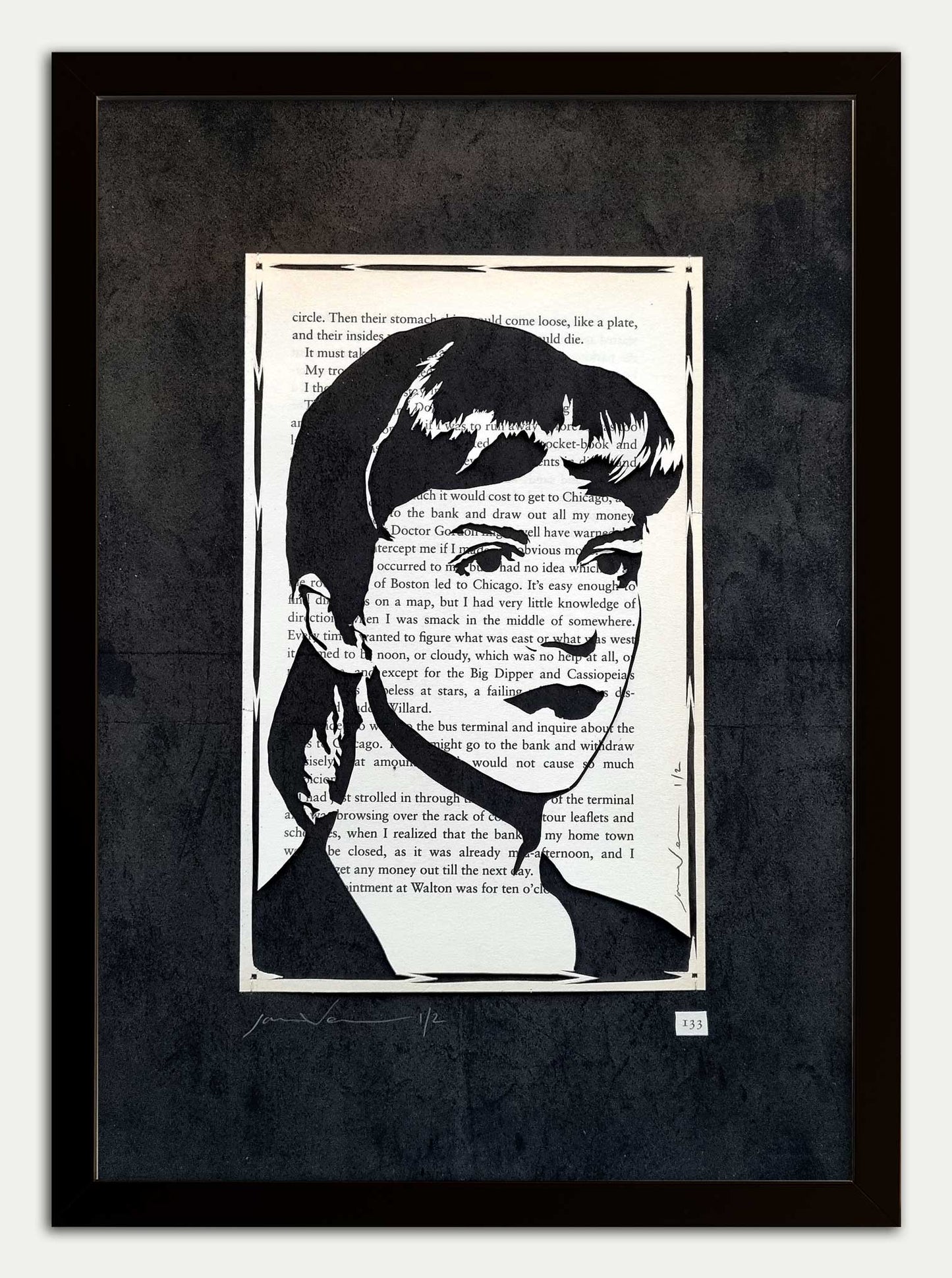 The Bell Jar "Sylvia Plath 133" Original Papercut