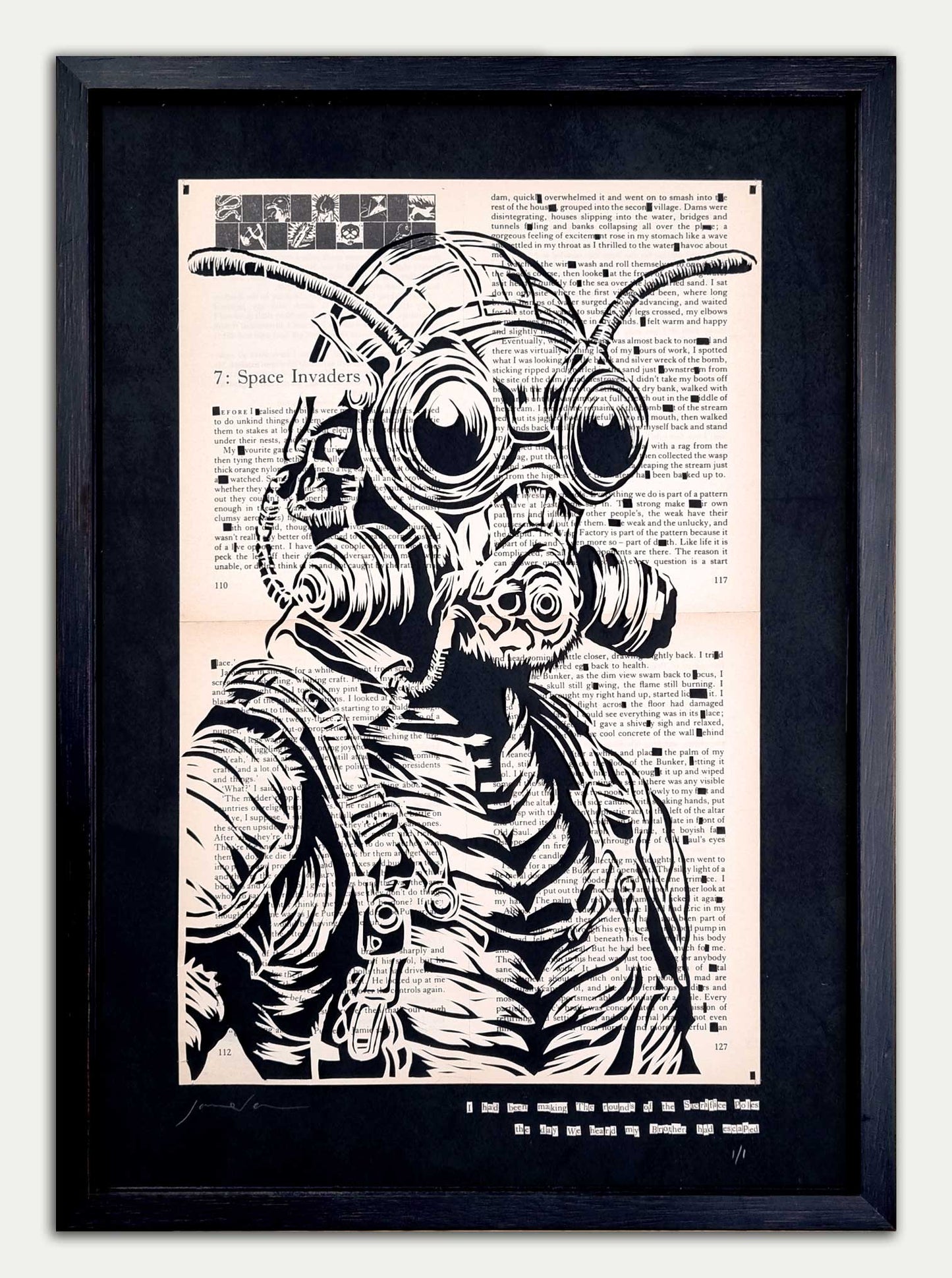 The Wasp Factory// "Space Invaders" Original Papercut