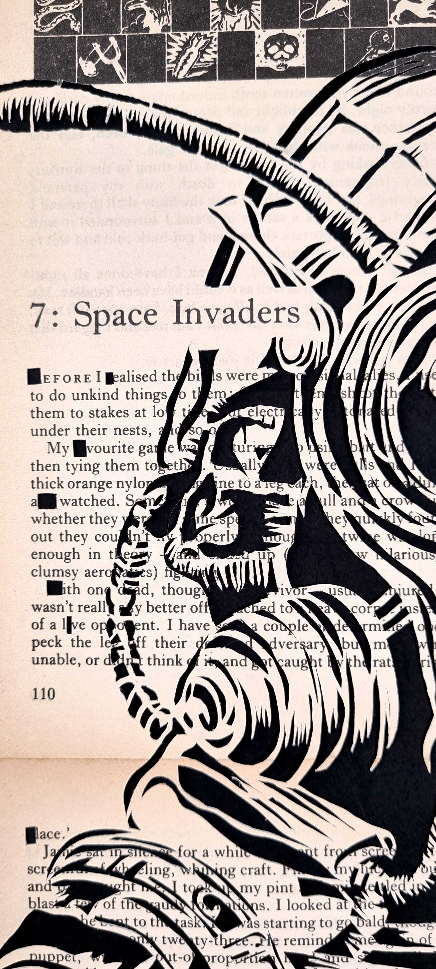 The Wasp Factory// "Space Invaders" Original Papercut