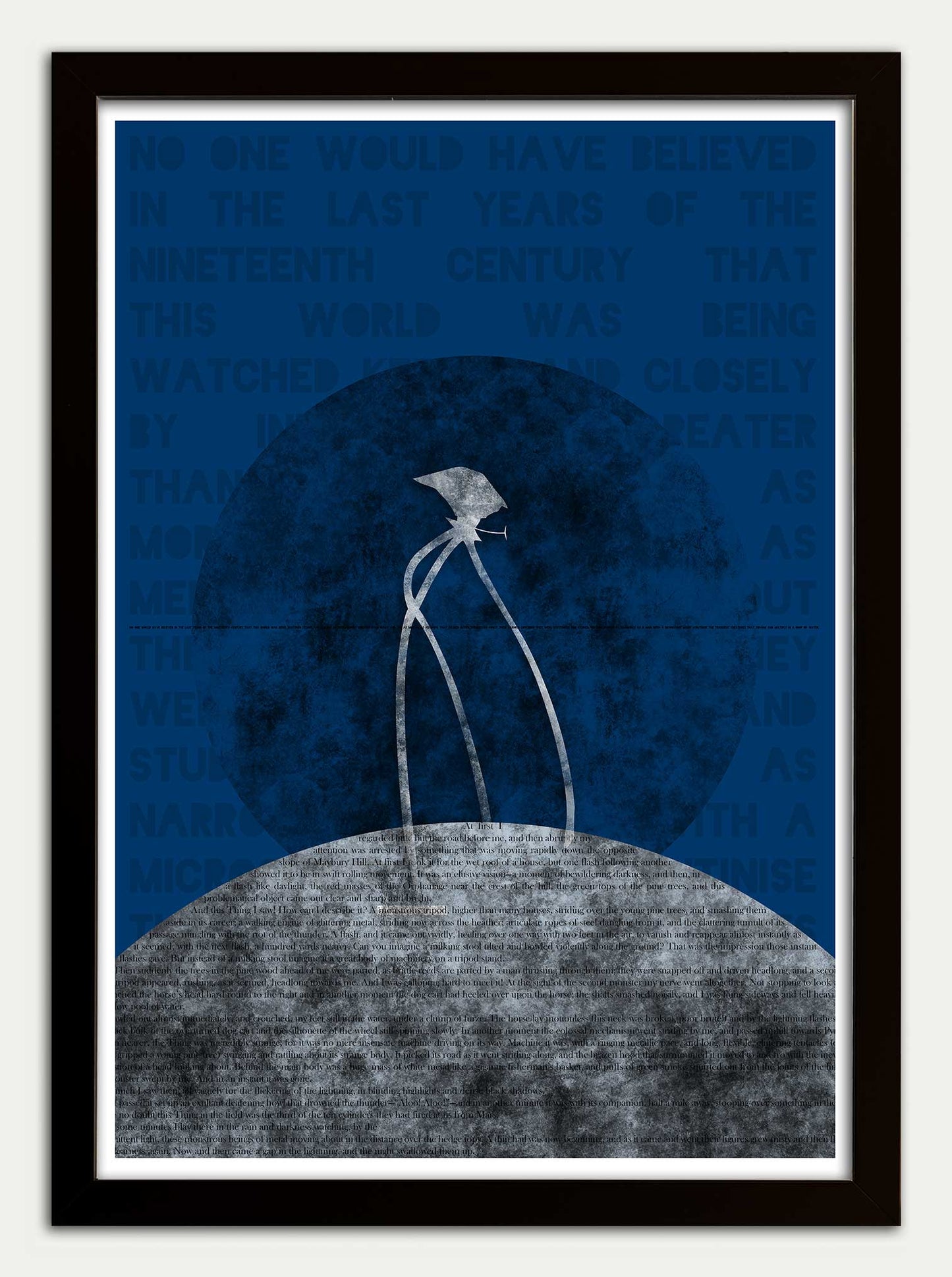 War of the Worlds "Monstrous Tripod" in Tardis Blue Fine Art Print