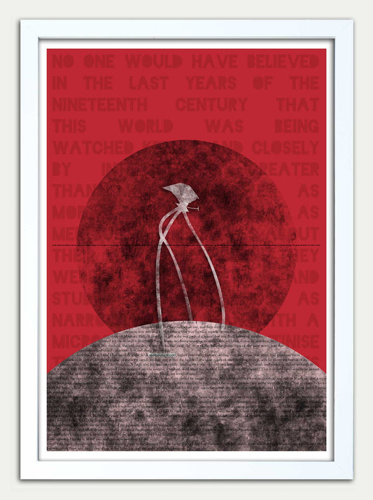 War of the Worlds "Monstrous Tripod" in Mars Red Fine Art Print