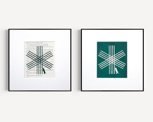 Hitchhiker's Guide to the Galaxy// "Asterisk and Mouse 147" Grunge Green Original