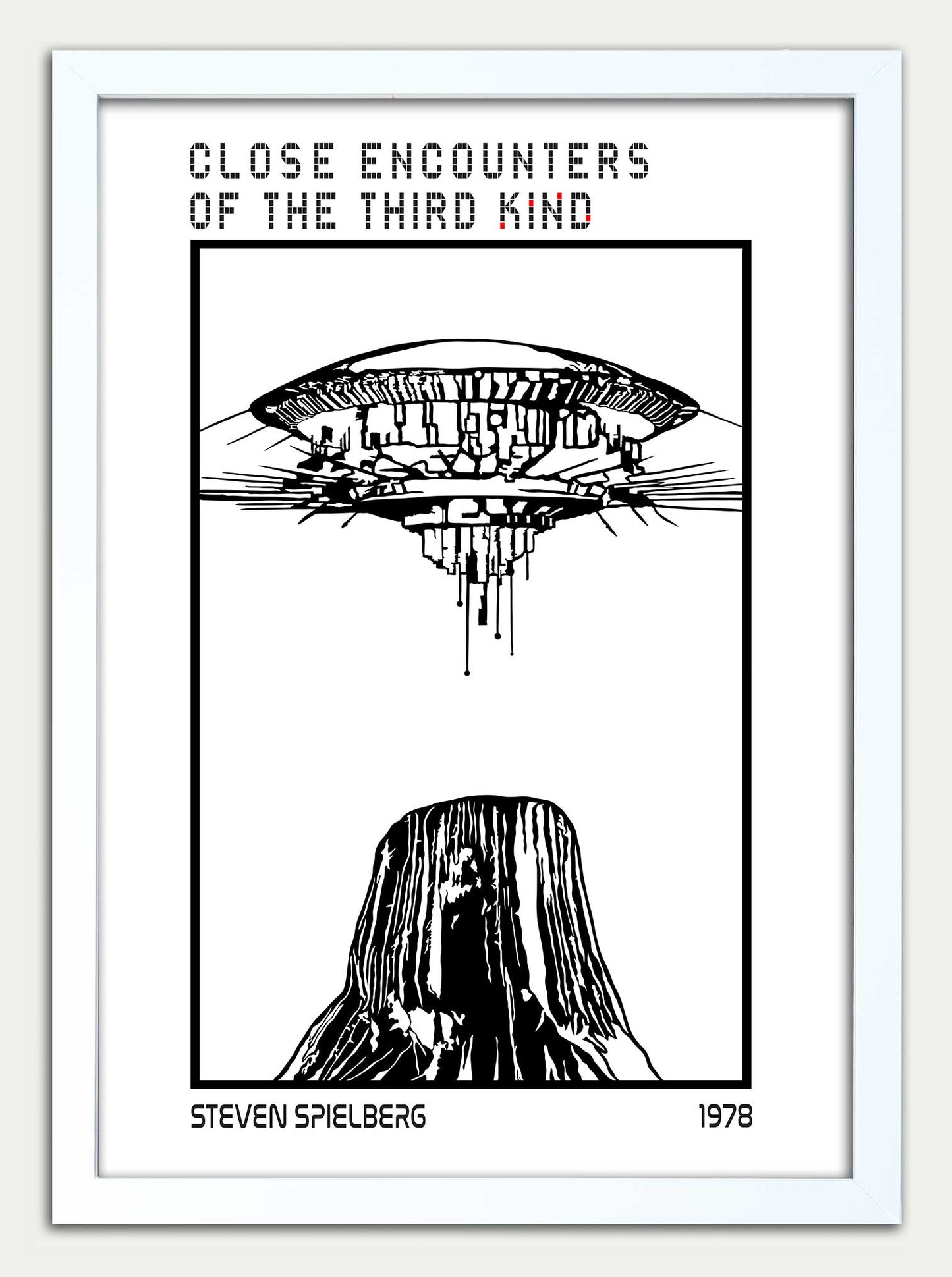 Close Encounters of the Third Kind// Devil's Tower Fine Art Print in White