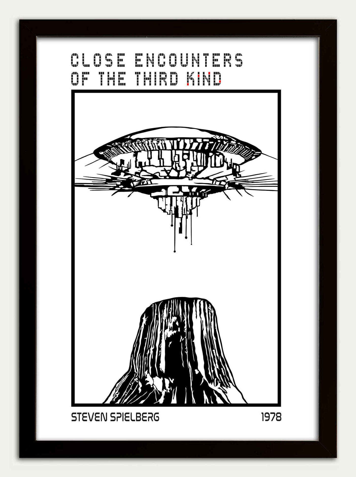 Close Encounters of the Third Kind// Devil's Tower Fine Art Print in White