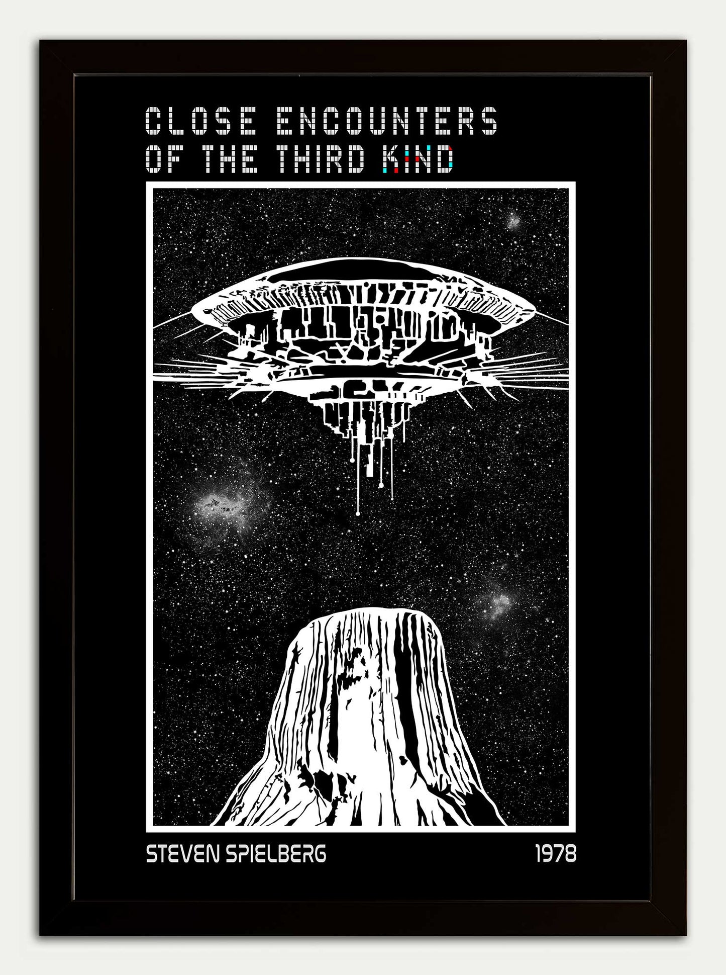 Close Encounters of the Third Kind// Devil's Tower Fine Art Print in Black