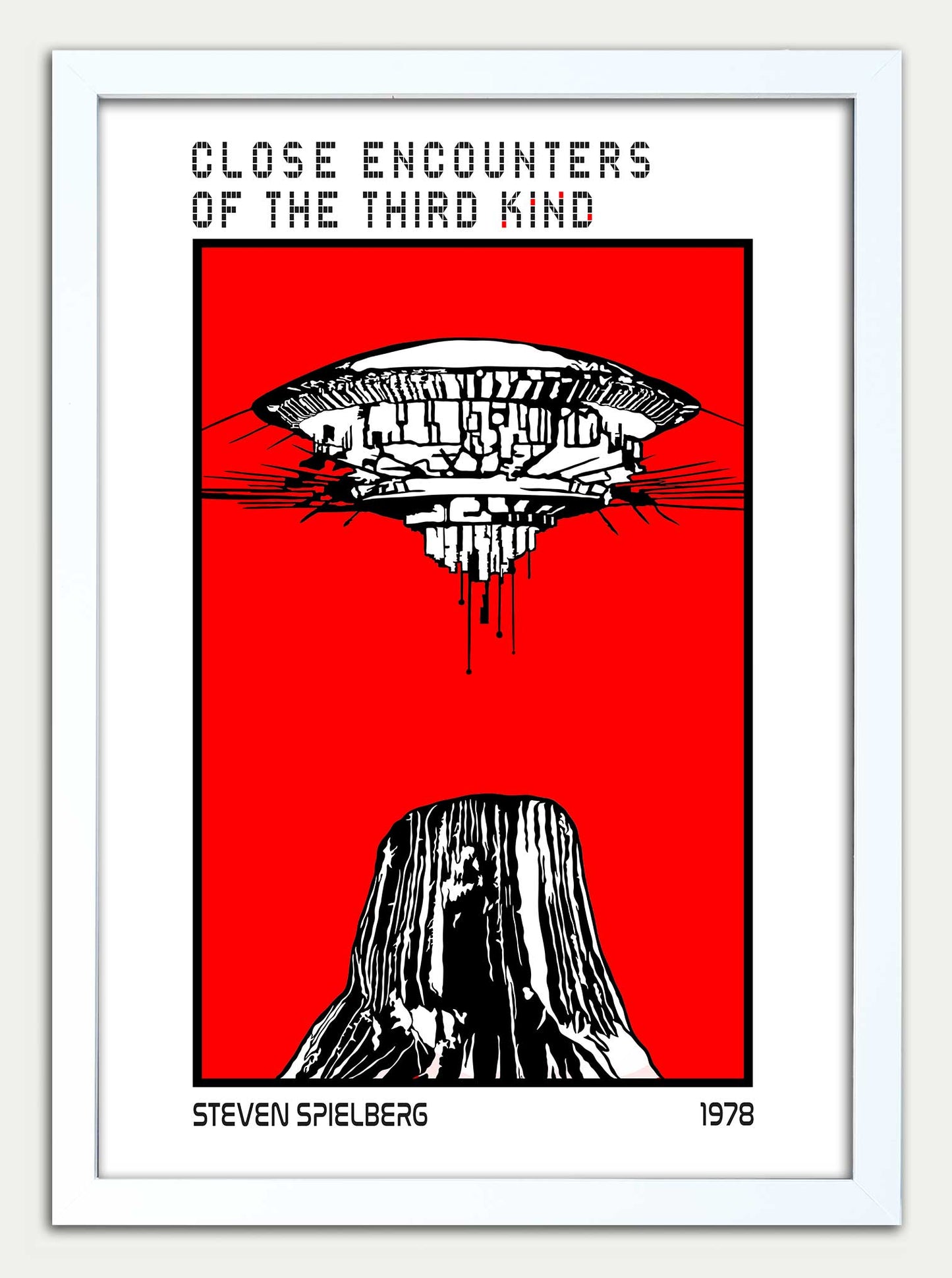 Close Encounters of the Third Kind// Devil's Tower Fine Art Print in Red