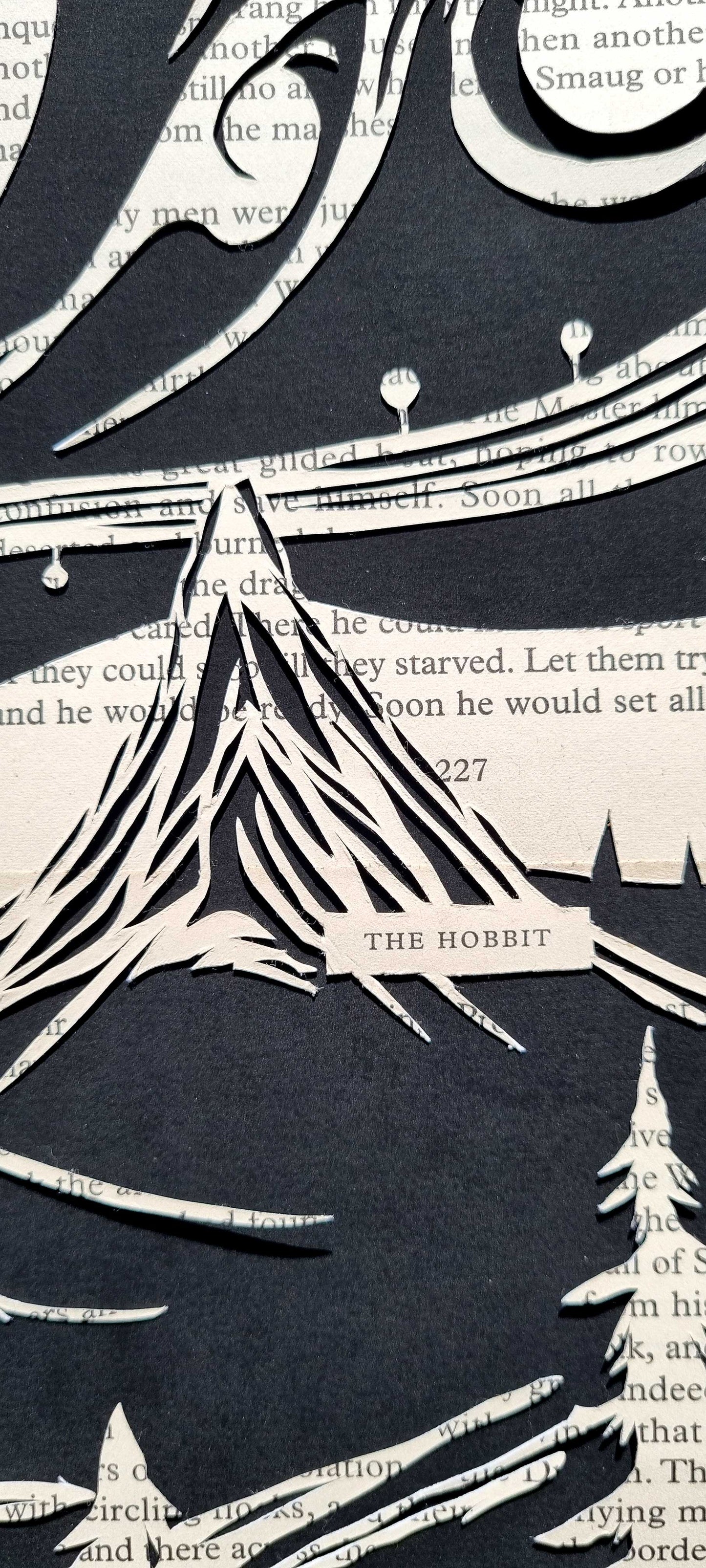 The Hobbit// "Smaug and the Lonely Mountain" Original Papercut