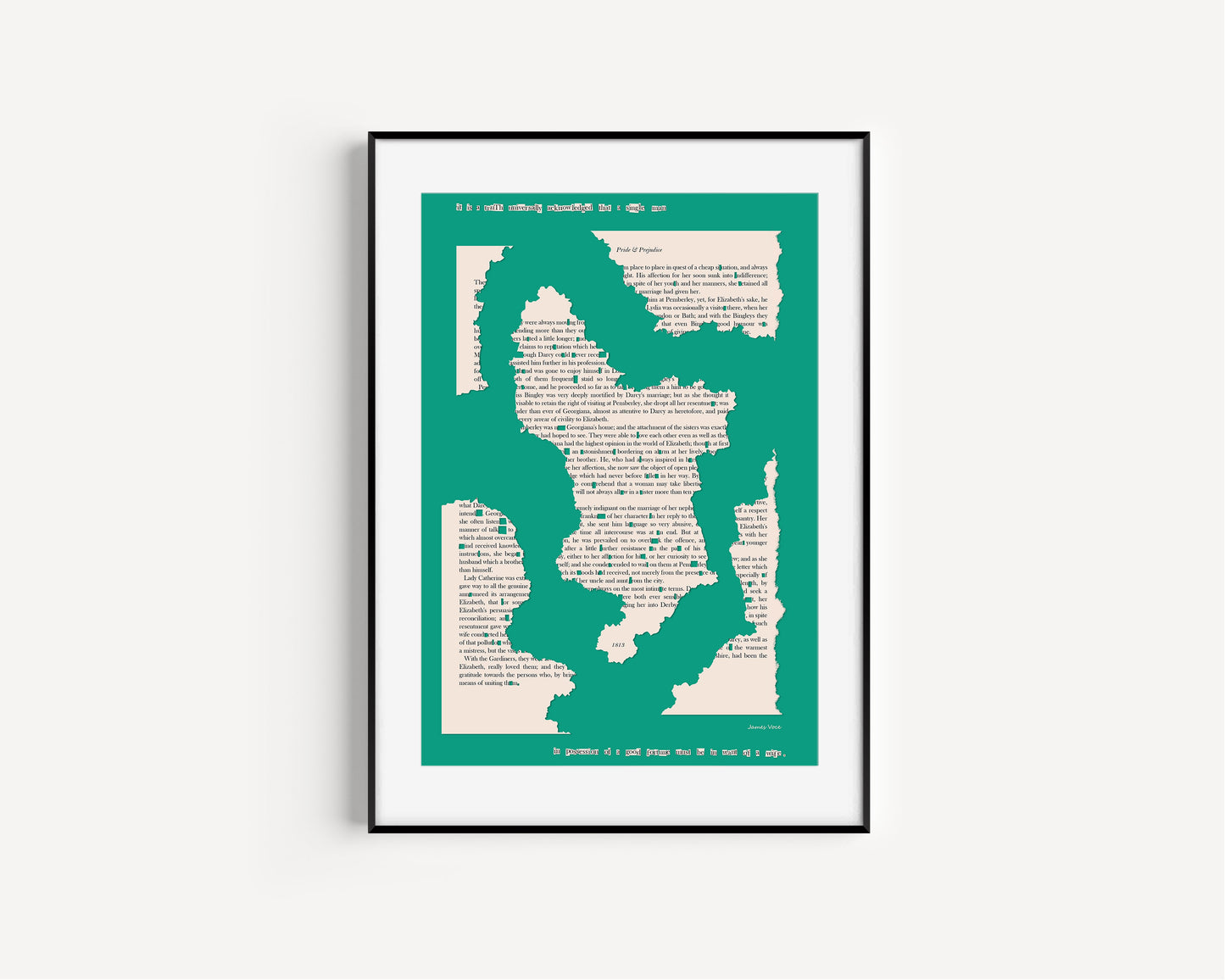 Pride and Prejudice Derbyshire Map Purple/Green