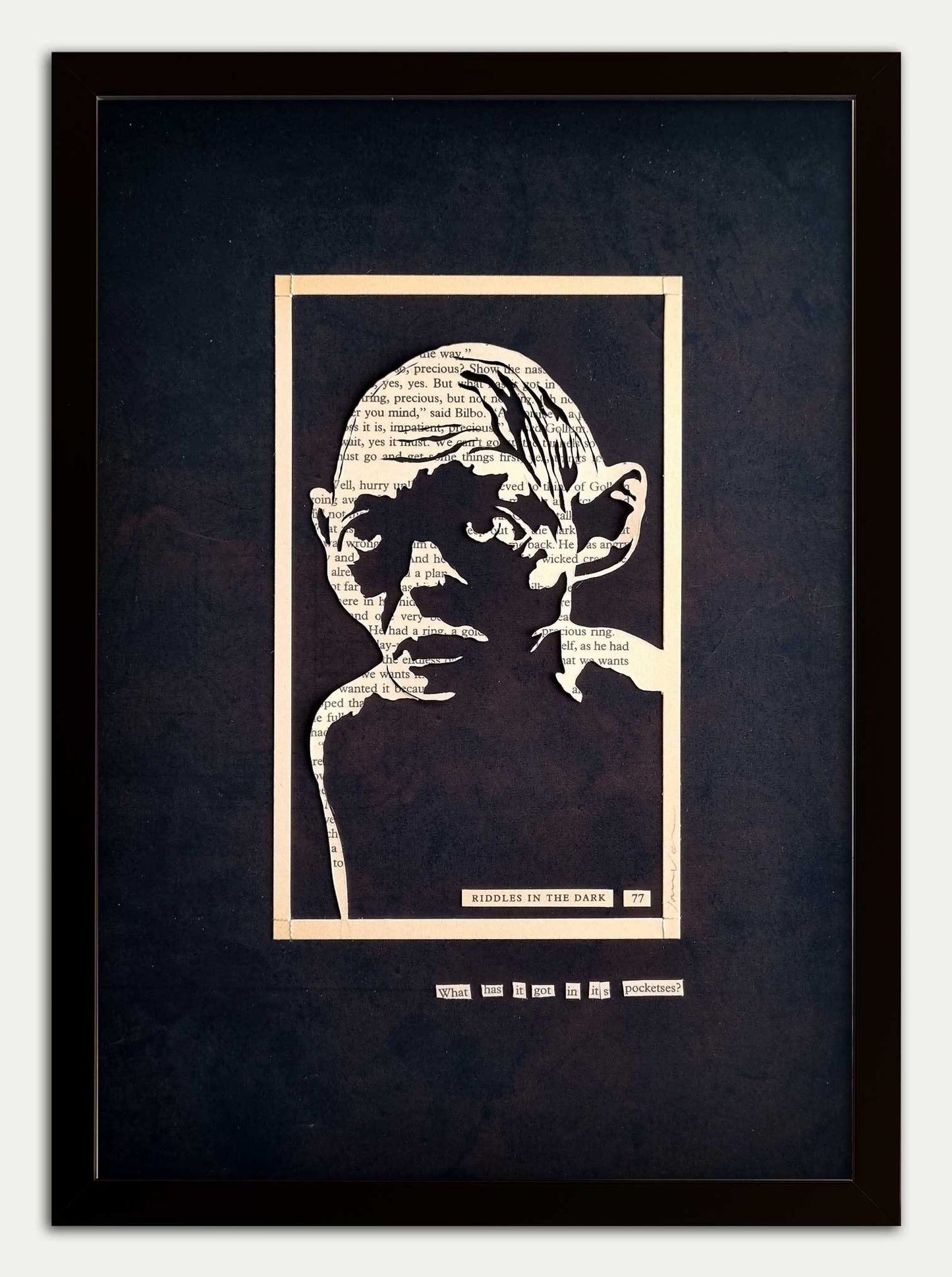 The Hobbit "Gollum 77" Original Single Page Papercut