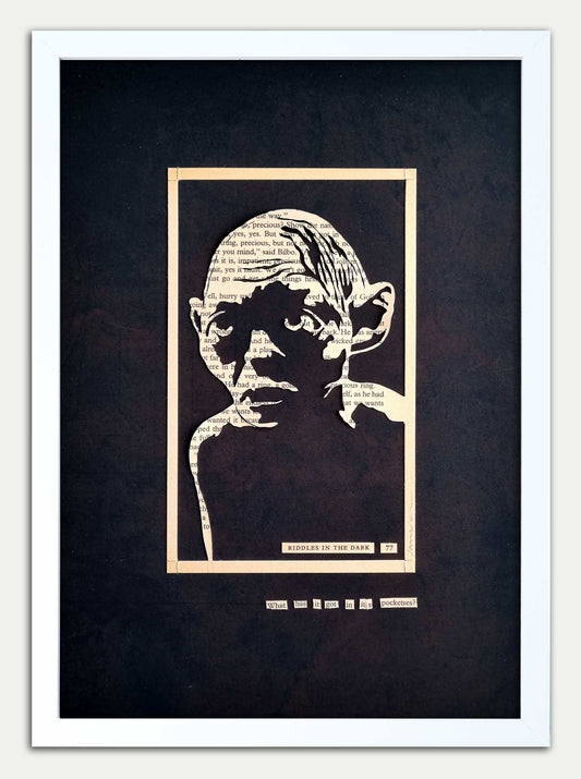 The Hobbit "Gollum 77" Original Single Page Papercut