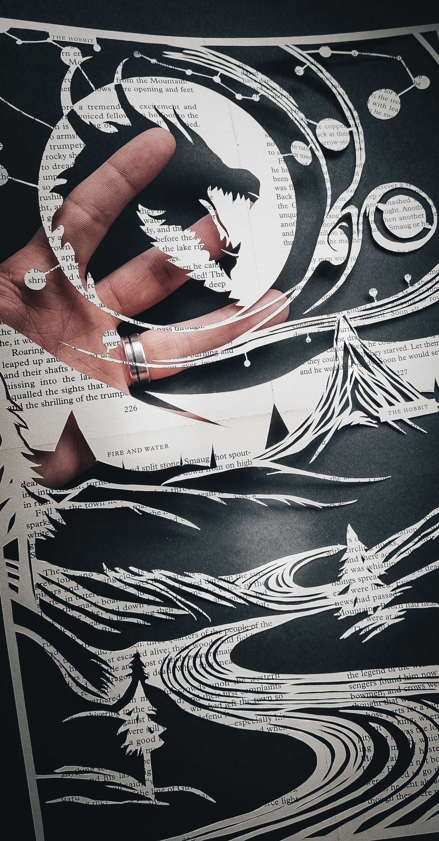 The Hobbit// "Smaug and the Lonely Mountain" Original Papercut