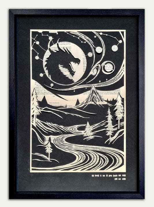 The Hobbit// "Smaug and the Lonely Mountain" Original Papercut