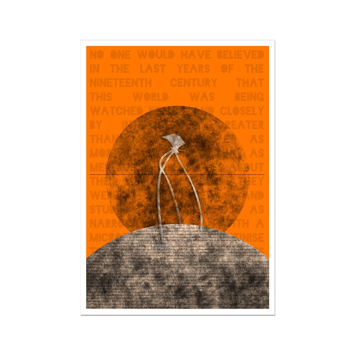War of the Worlds// Monstrous Tripod in Orange Poster Wall Art Poster