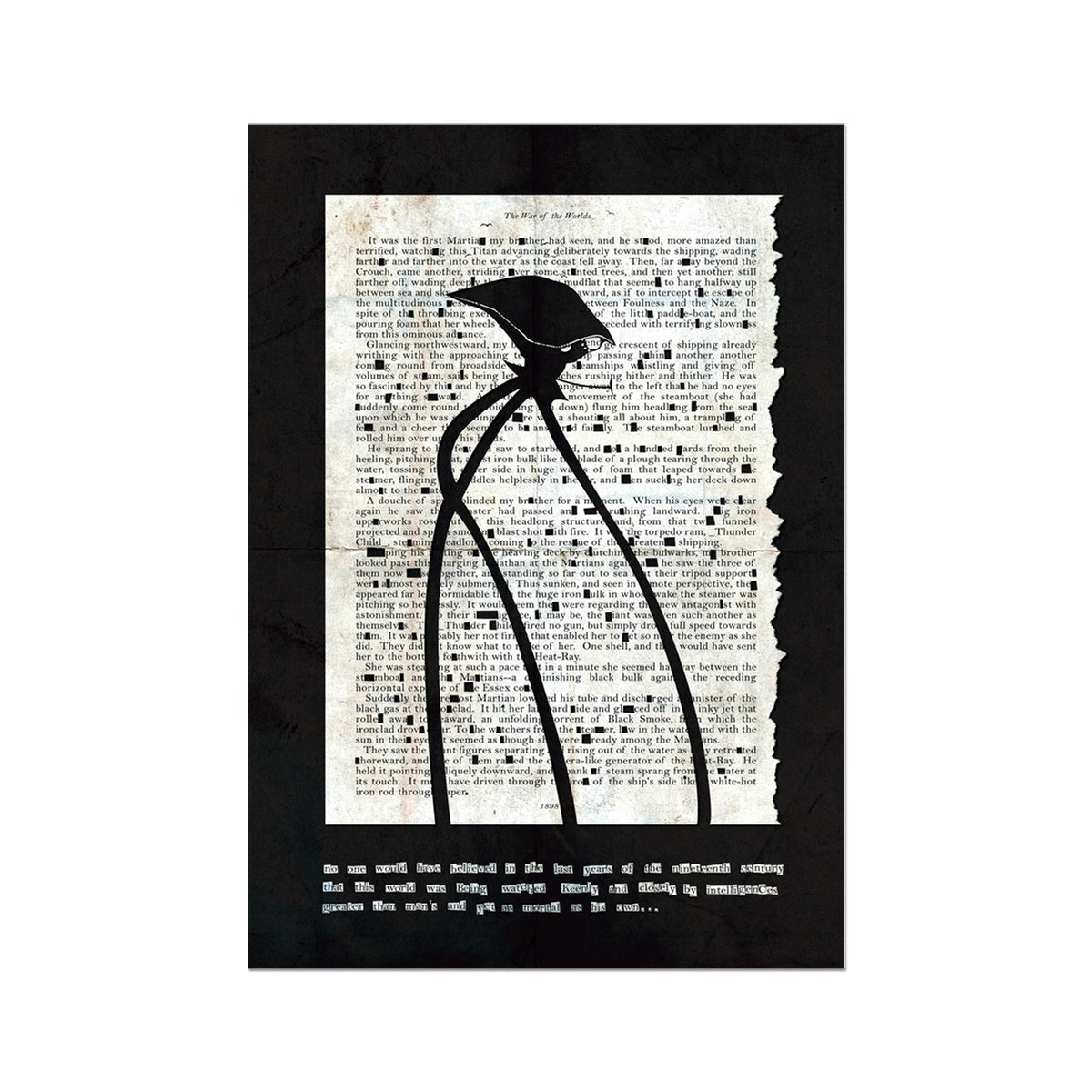 War of the Worlds// Black Grunge Tripod Poster Wall Art Poster