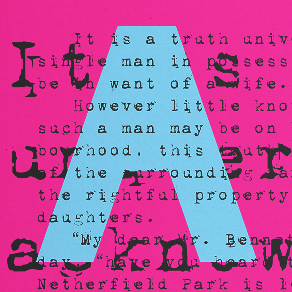 Pride & Prejudice "AUSTEN" in Pink Fine Art Print