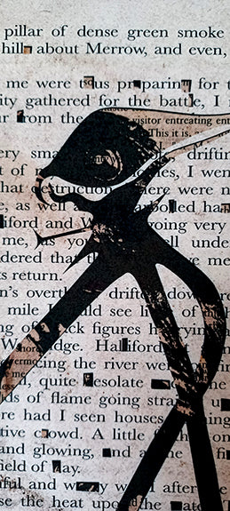 "The Gulf Raven" // Grunge Mashup Print War of the Worlds and The Raven in Black
