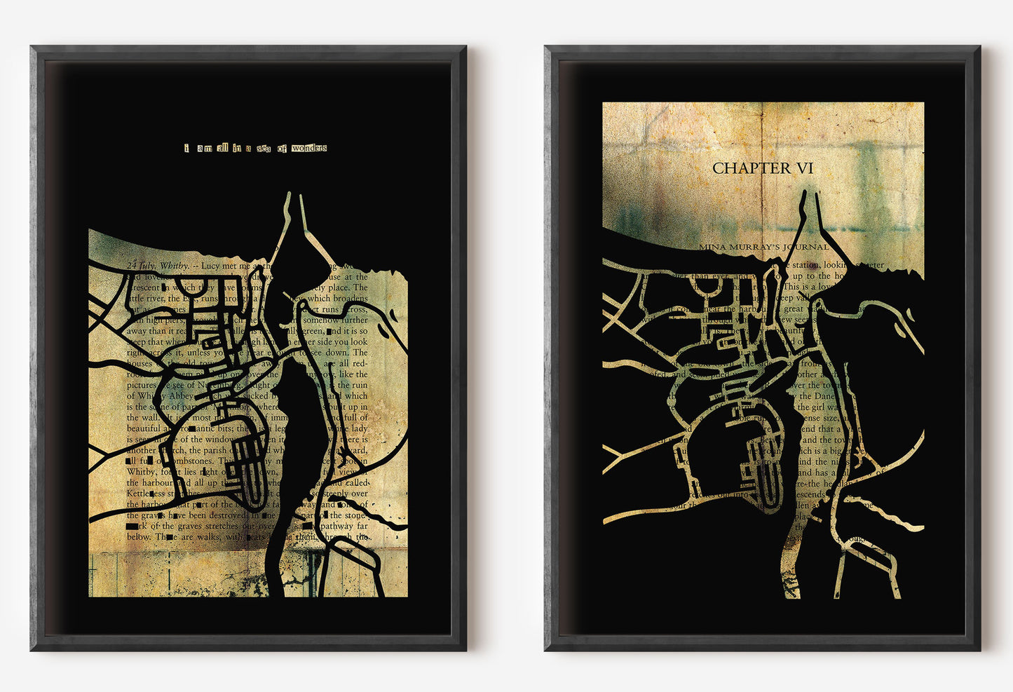 Dracula // "Whitby Map 71" Super GRUNGE Fine Art Edition (2 PRINTS)