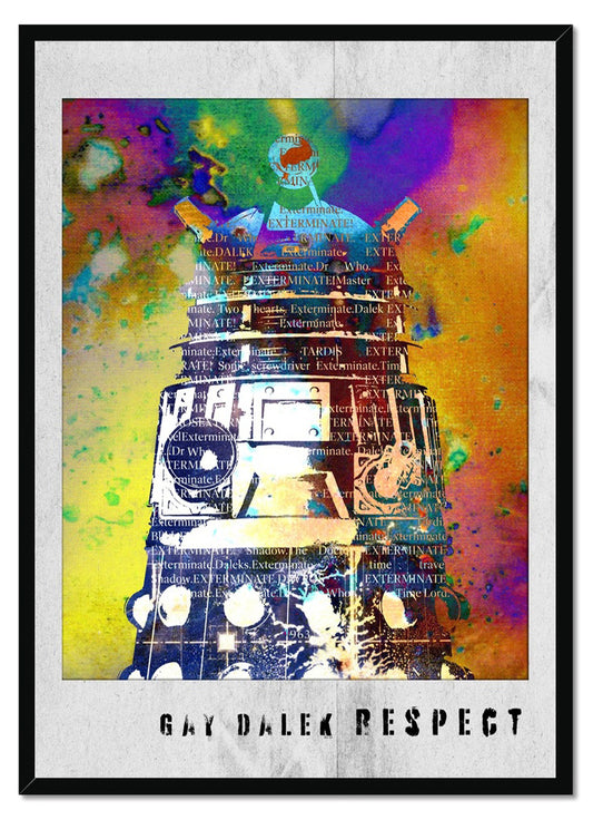 Dr WHO// Gay Dalek RESPECT Framed Print