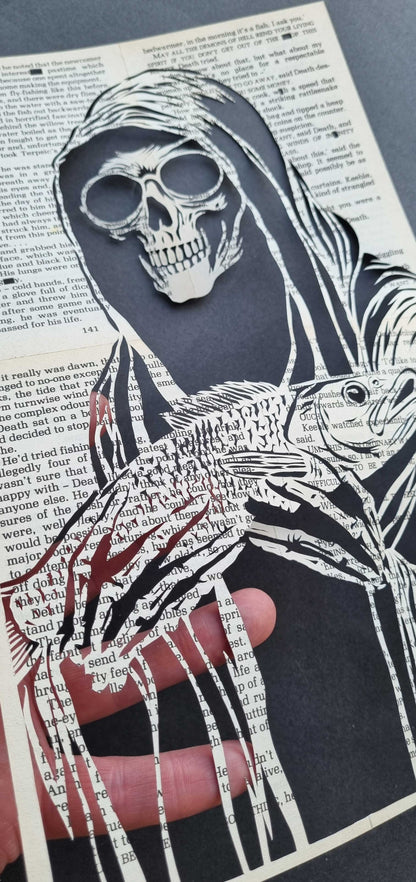 MORT// "DEATH Gone Fishing" Original Papercut