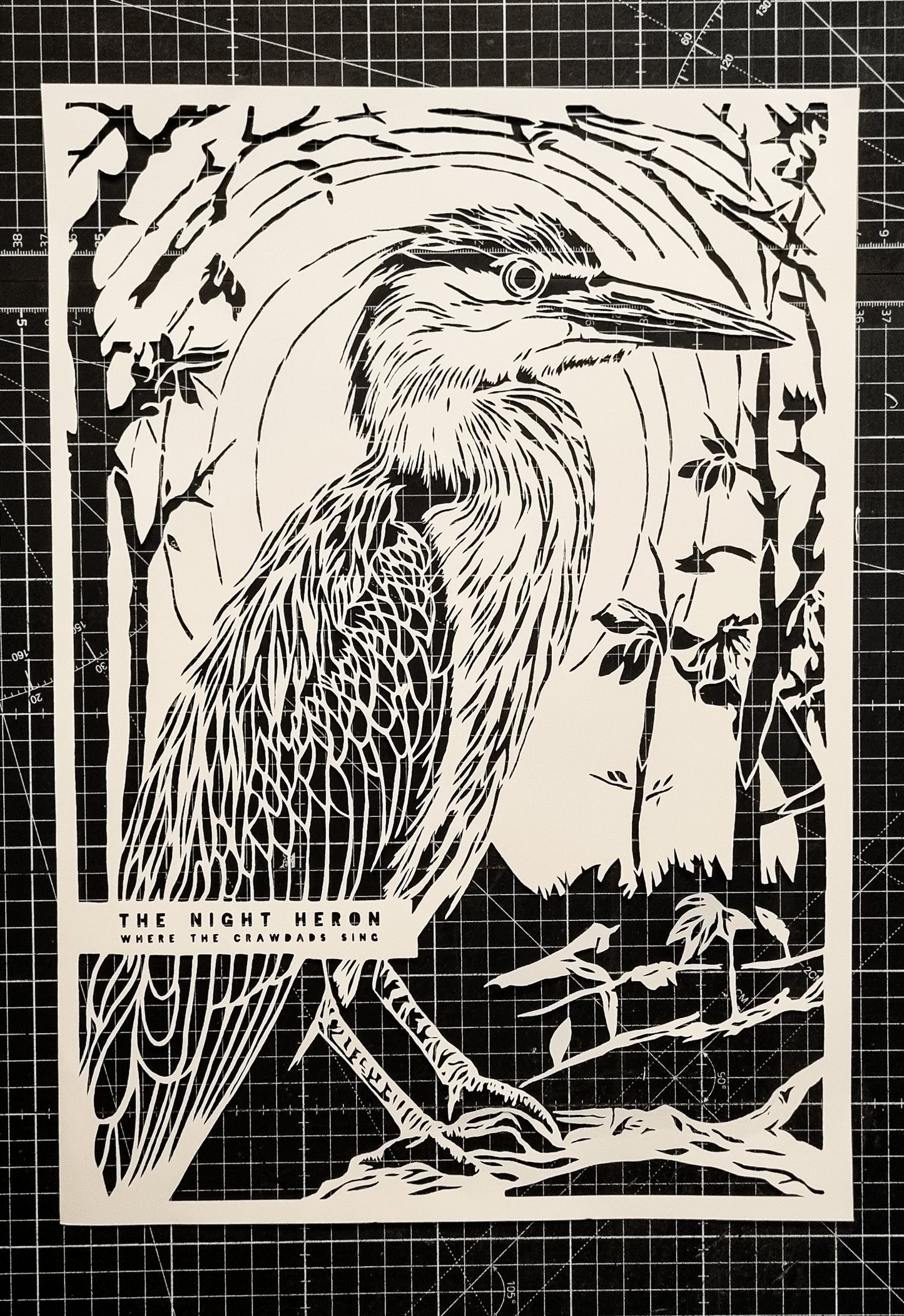 Where The Crawdads Sing// "Night Heron" Papercut White