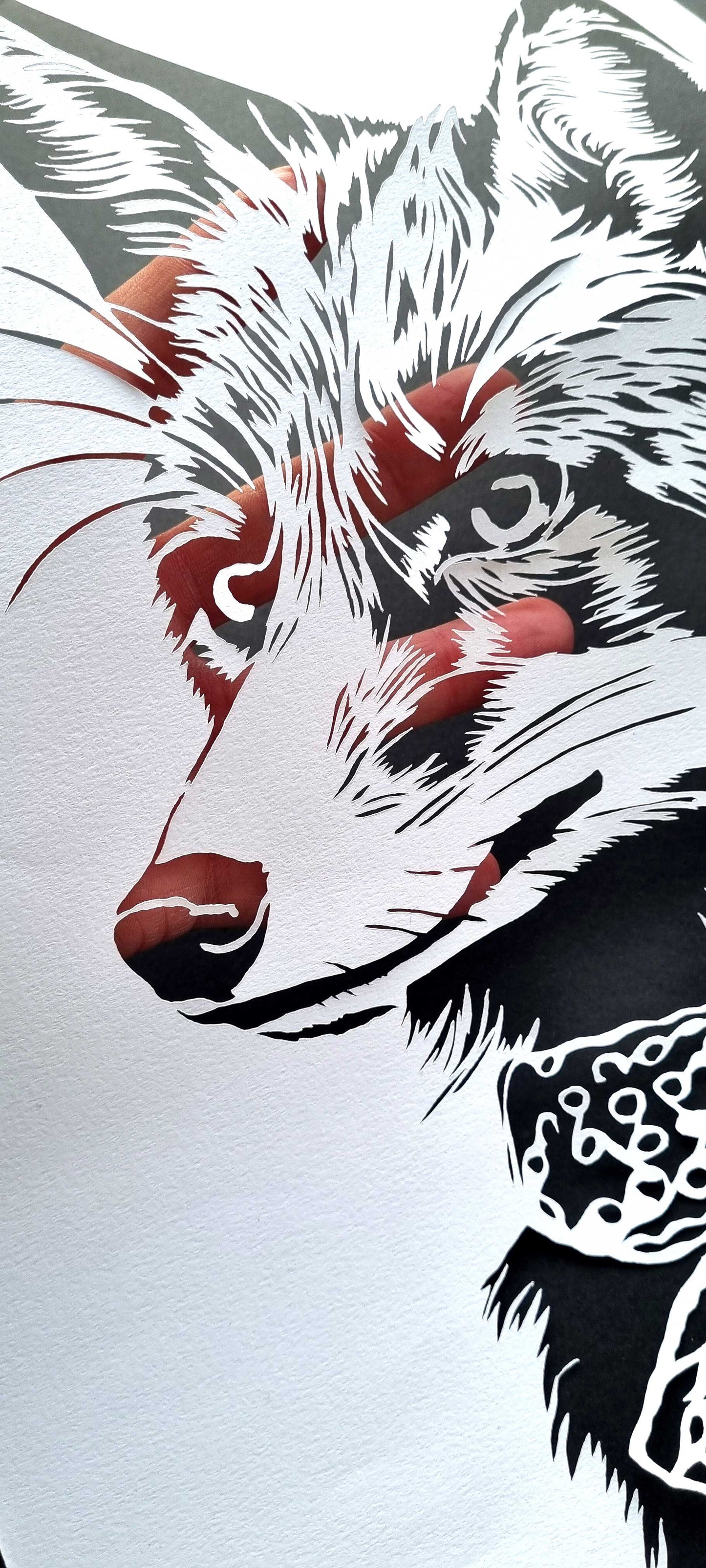 Fantastic Mr Fox// "Fantastic" Papercut White on Black Laser Cut