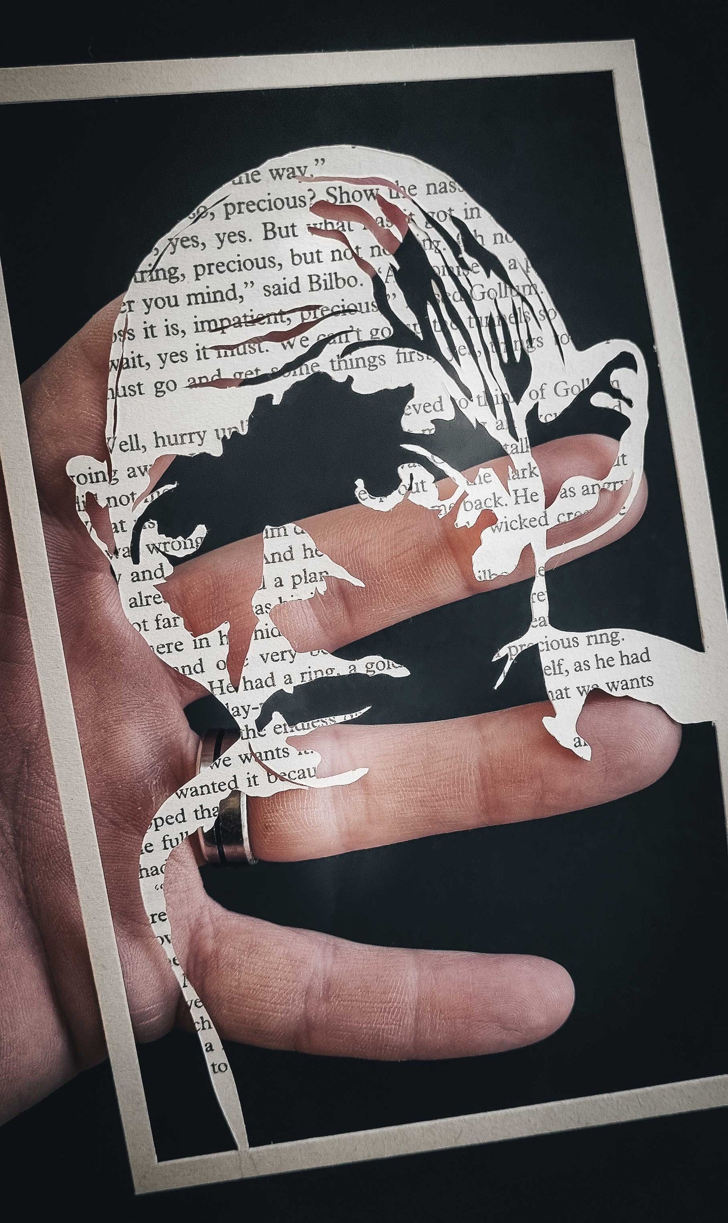 The Hobbit "Gollum 79" Original Single Page Papercut