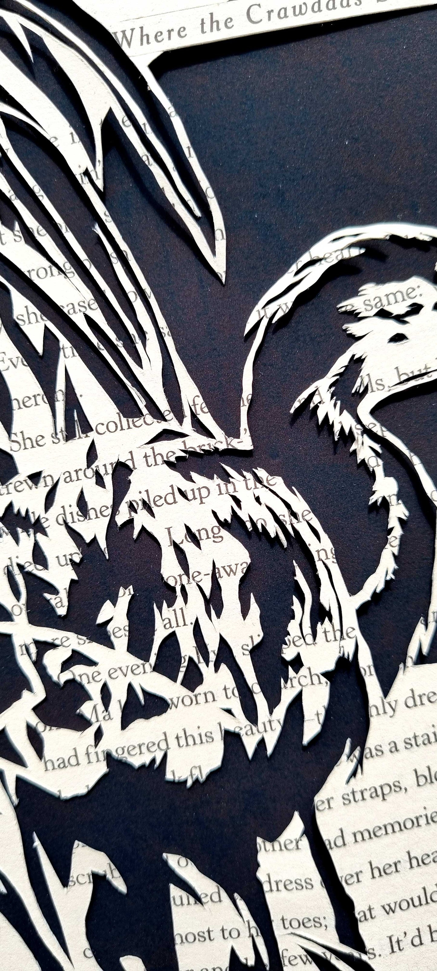 Where the Crawdads Sing "Western Reef Heron" Original Single Page Papercut