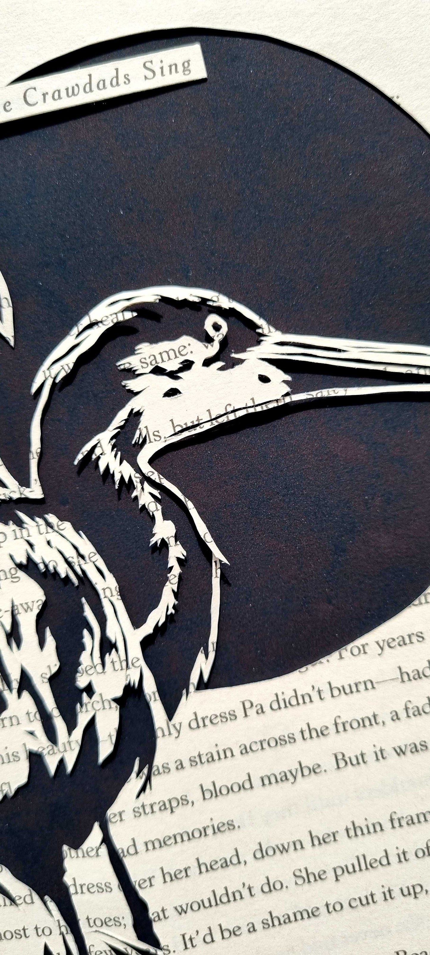 Where the Crawdads Sing "Western Reef Heron" Original Single Page Papercut