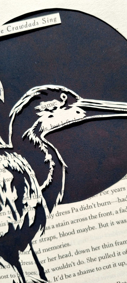 Where the Crawdads Sing "Western Reef Heron" Original Single Page Papercut