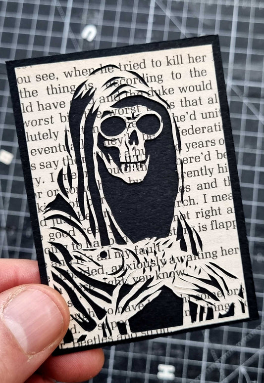 MORT "Death Gone Fishing" ACEO Micro Cut