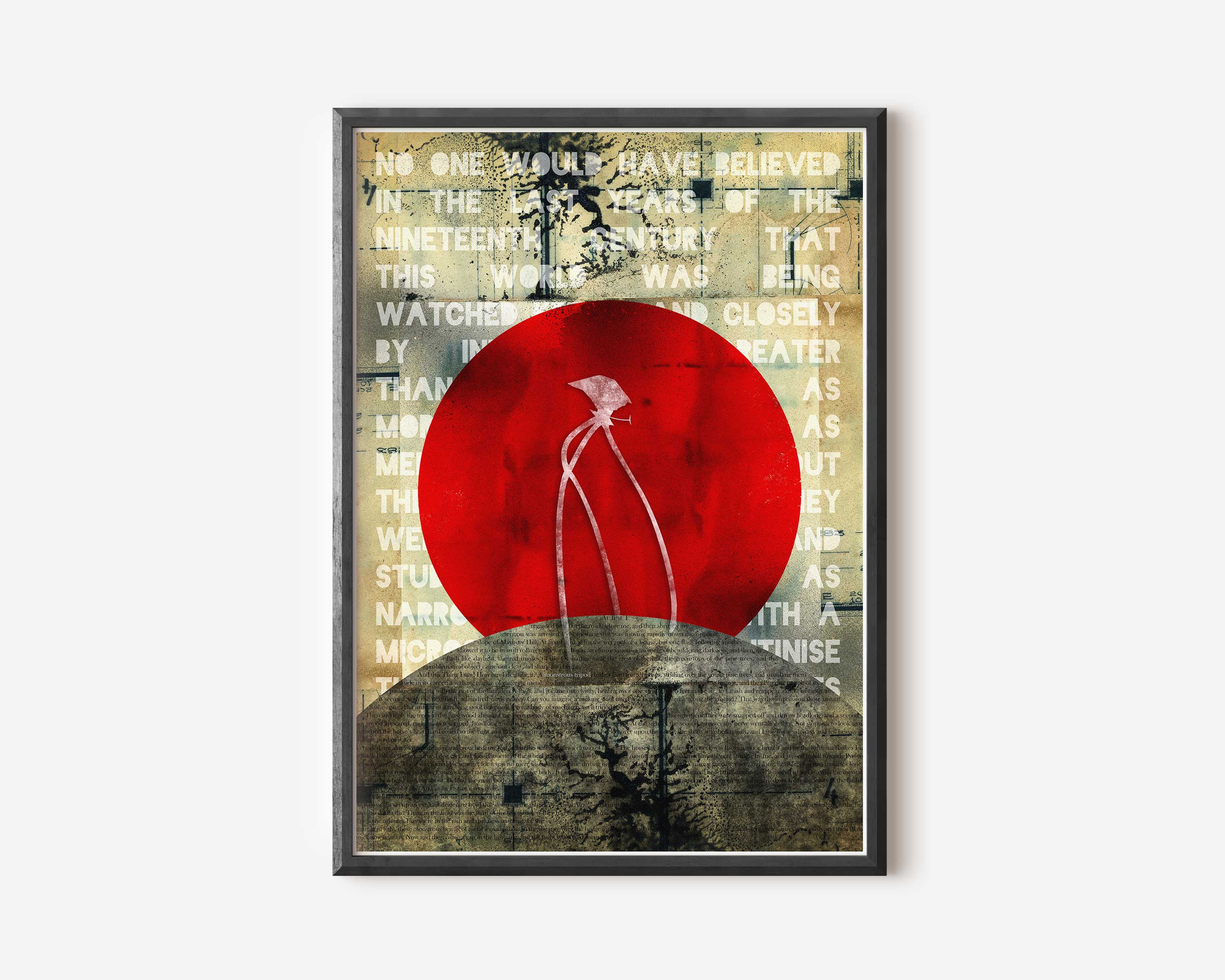 War of the Worlds// Monstrous Tripod Super Grunge Wall Art Poster