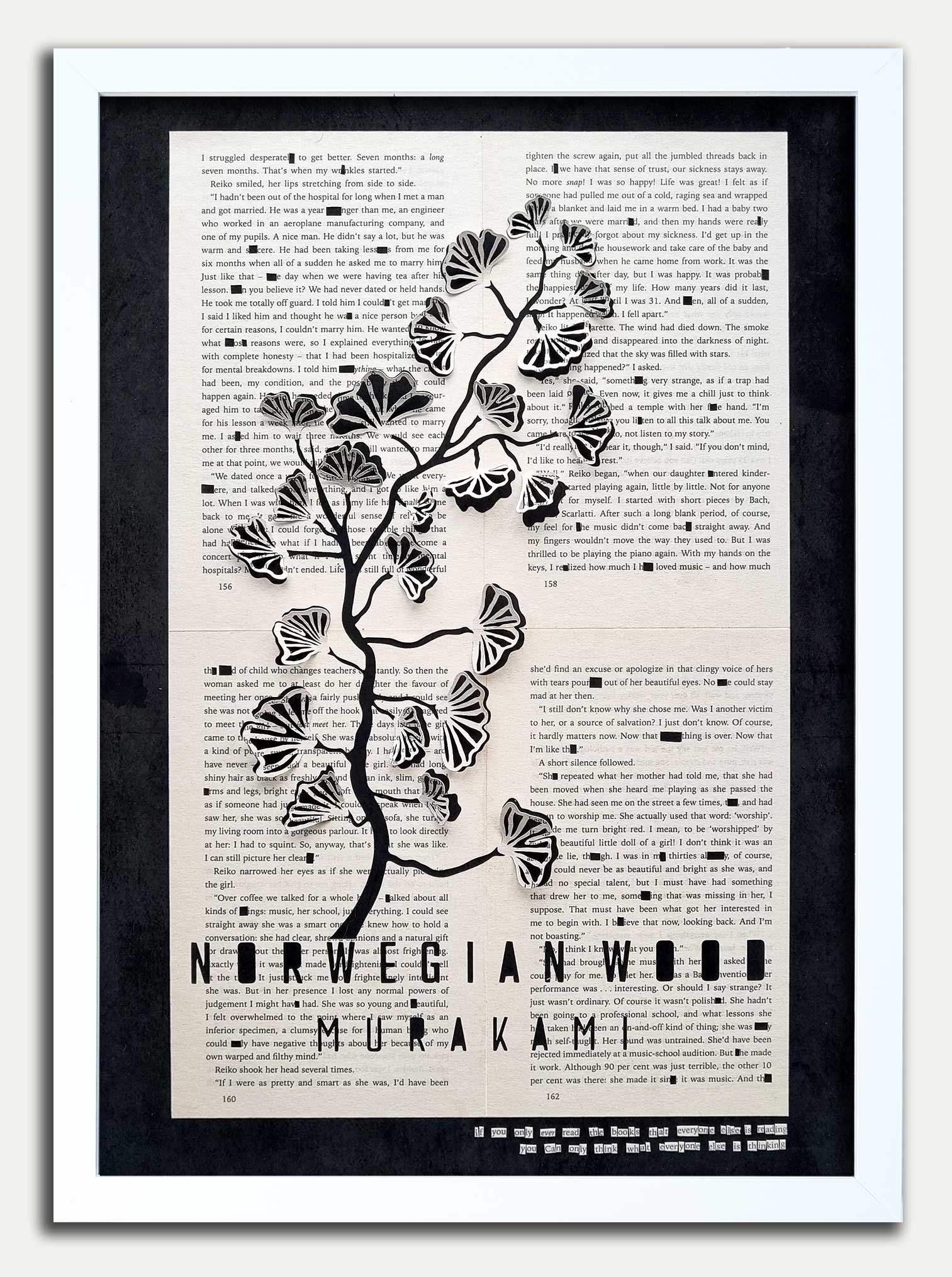 Norwegian Wood// "Gingko Tree" Papercut Black Limited Edition