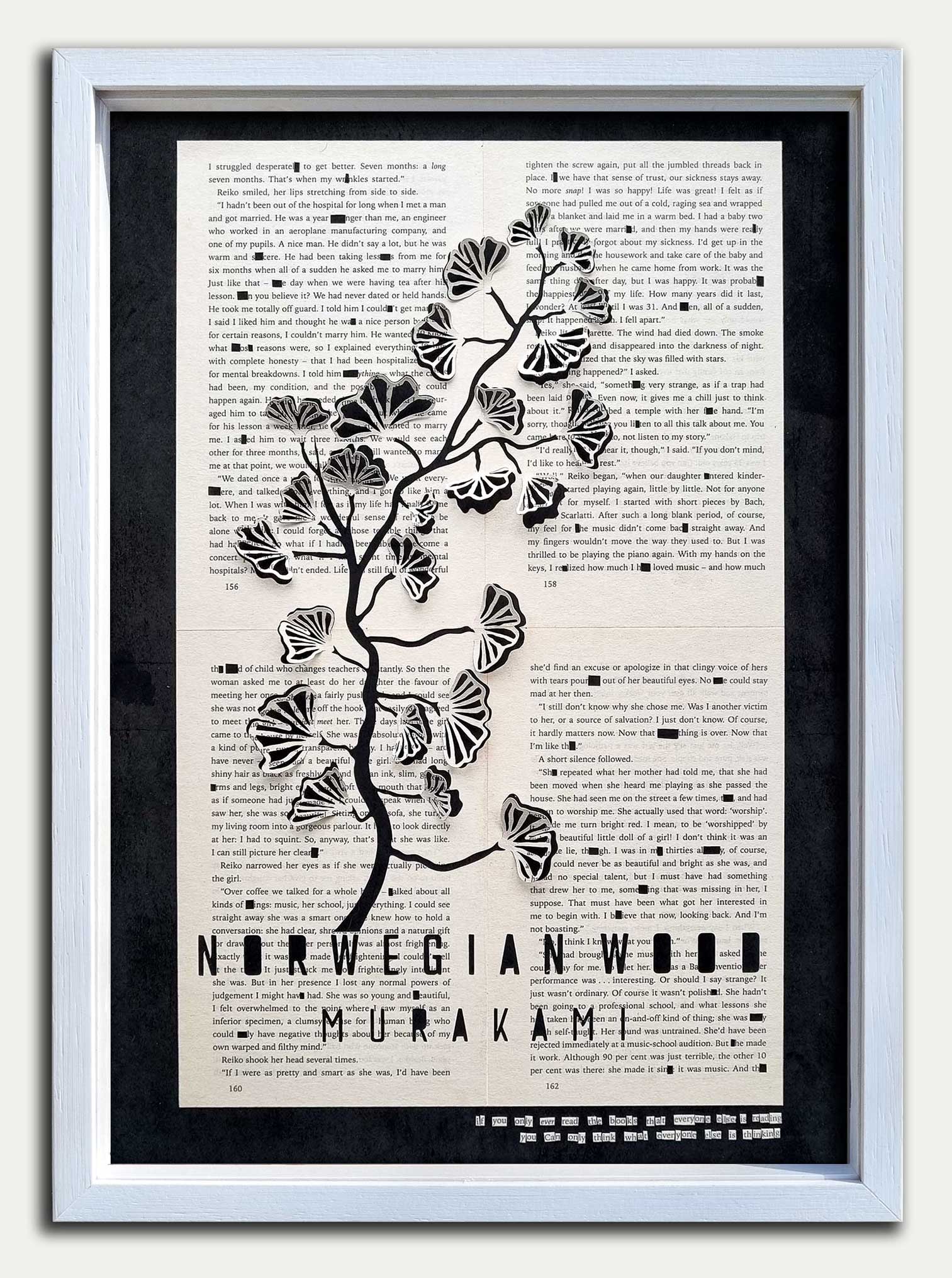 Norwegian Wood// "Gingko Tree" Papercut Black Limited Edition