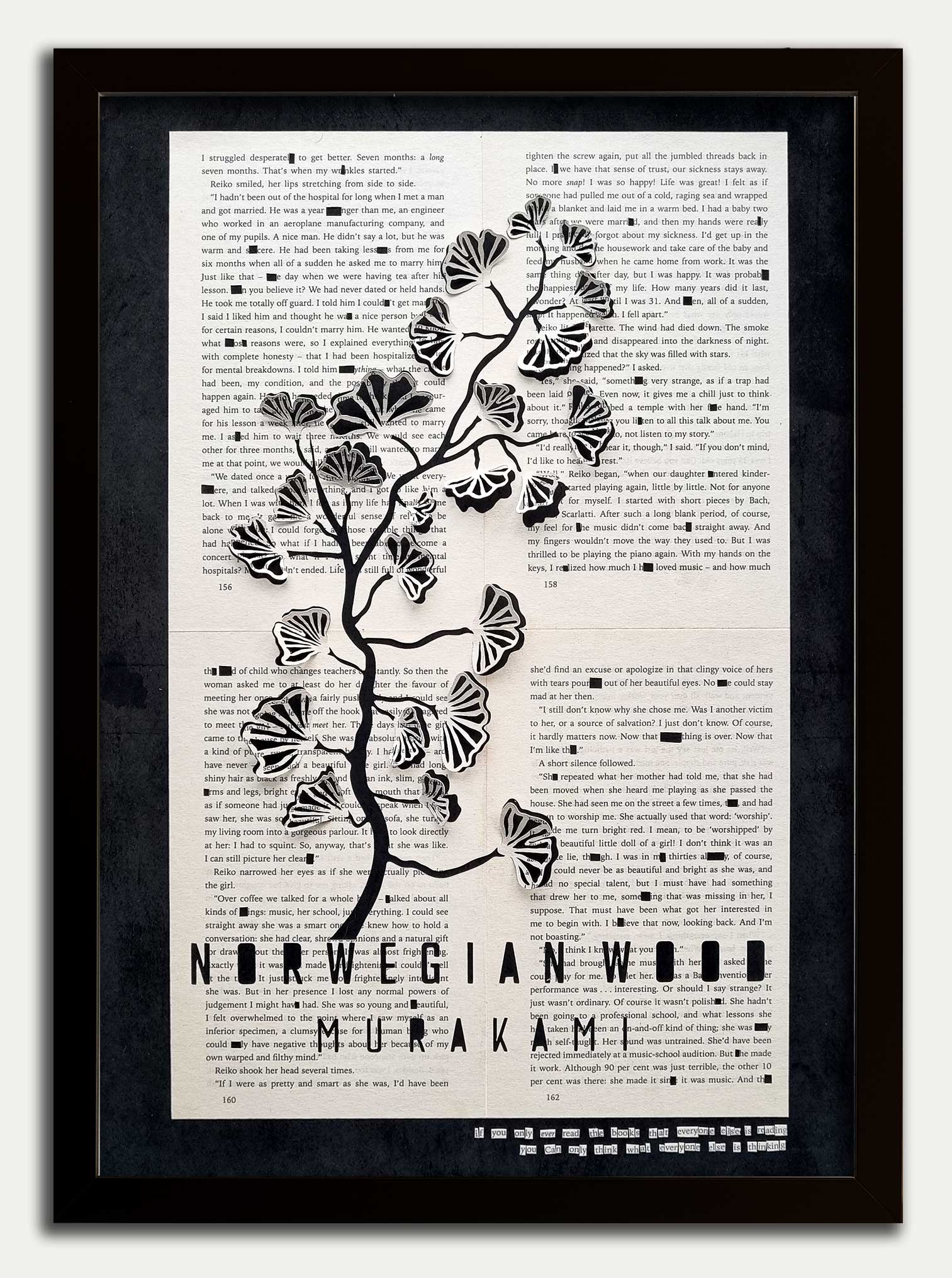 Norwegian Wood// "Gingko Tree" Papercut Black Limited Edition