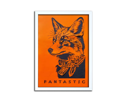 Fantastic Mr Fox// "Fantastic" Papercut Orange on Black