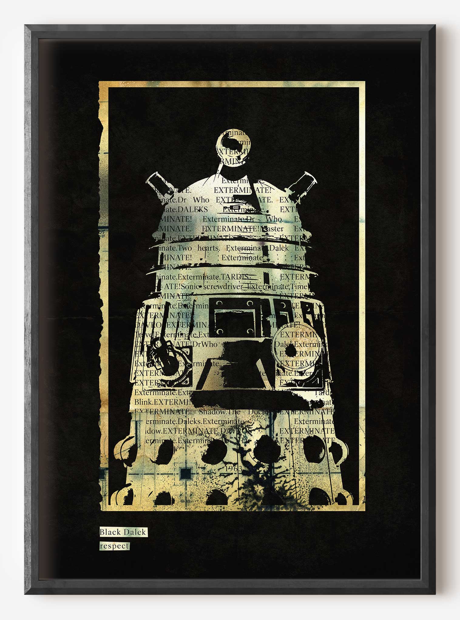 Dr WHO // Black Grunge Dalek - slight marking