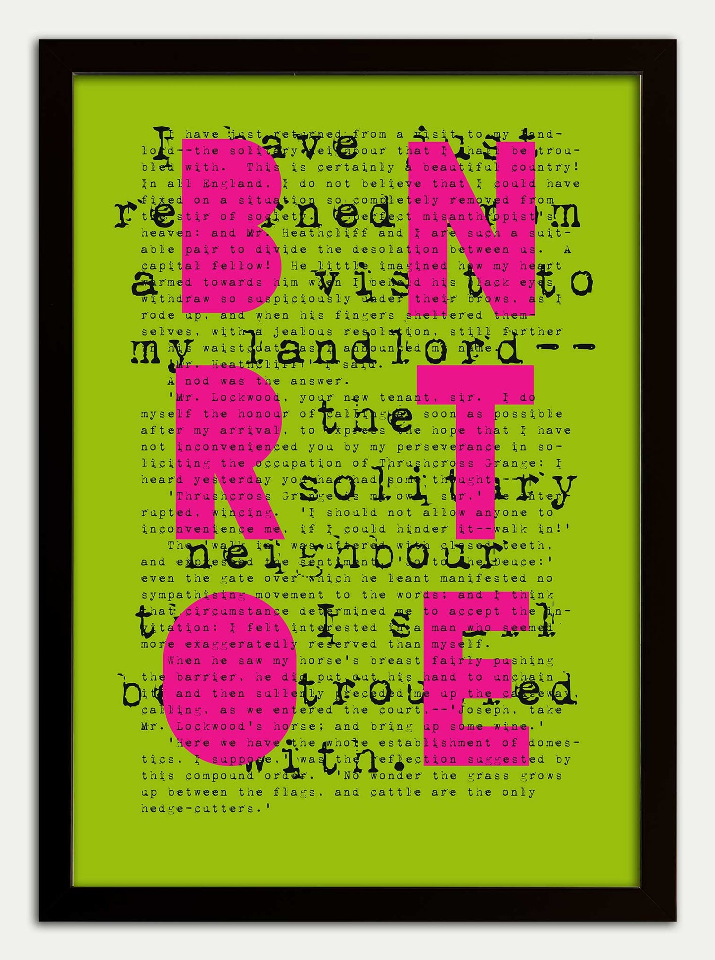 Wuthering Heights "PUNK BRONTE" in Green & Pink Fine Art Print